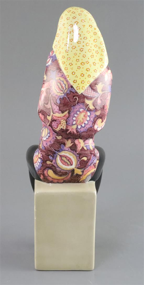 A Lenci pottery figure Maternita designed by Helen Konig Scavini, c.1930, H. 30.5cm, repair to babys left leg and bird
